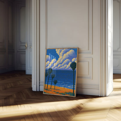 Poster Tropisch Strand Zonsondergang