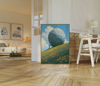 Sisyphus Pushing Boulder Poster
