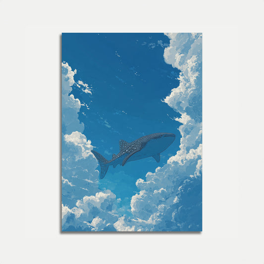 Whale Shark in Cloudy Skies Poster
