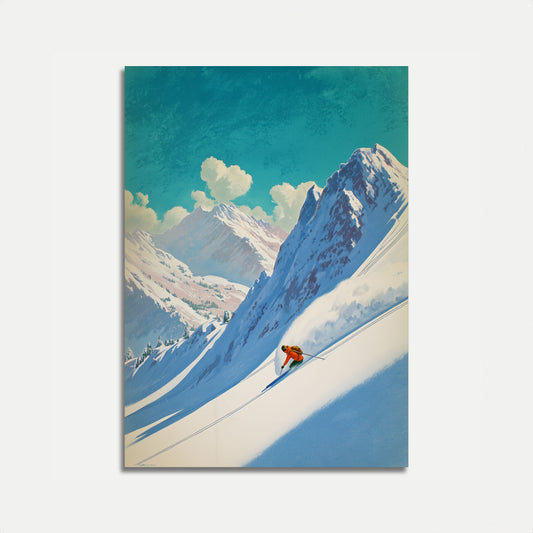 Alpin Nedstigning Ski Plakat