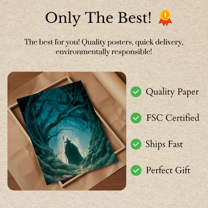 Wizard in Enchanted Forest Poster