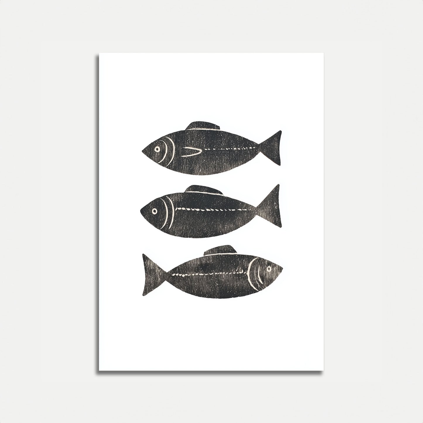Plakat Sylwetki Vintage Ryby