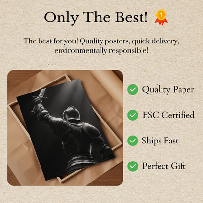 Medieval Knight Battle Stance Poster