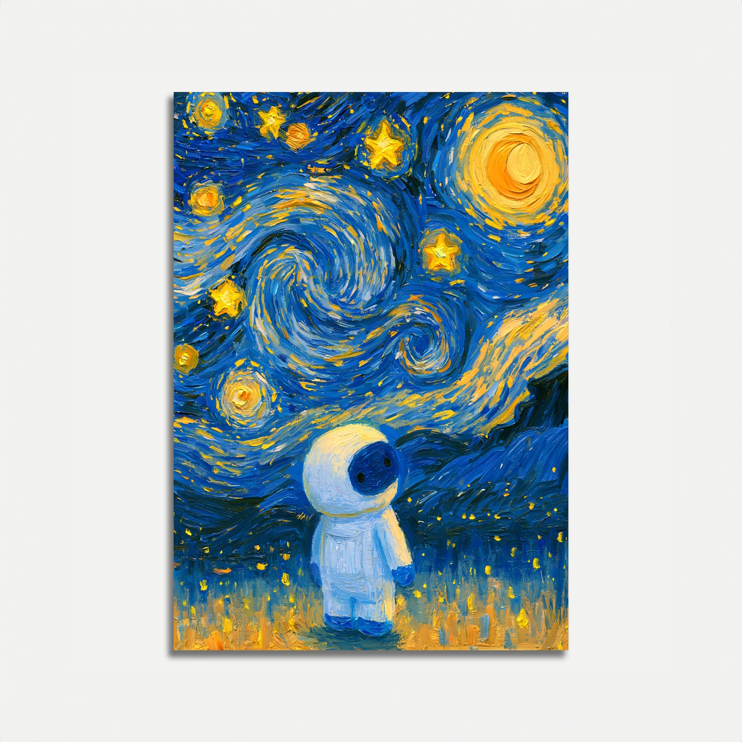 Astronaut Under Starry Night Poster