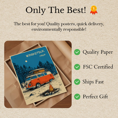 Woodstock 1969 Vintage Music Poster