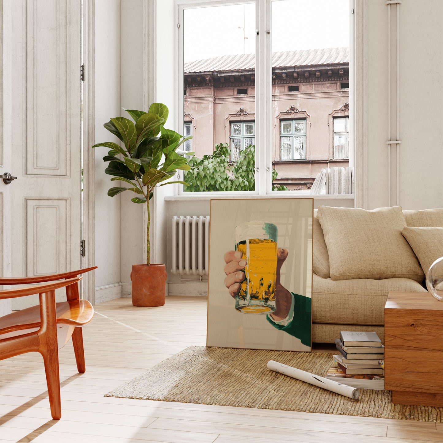 Golden Beer Grip Poster