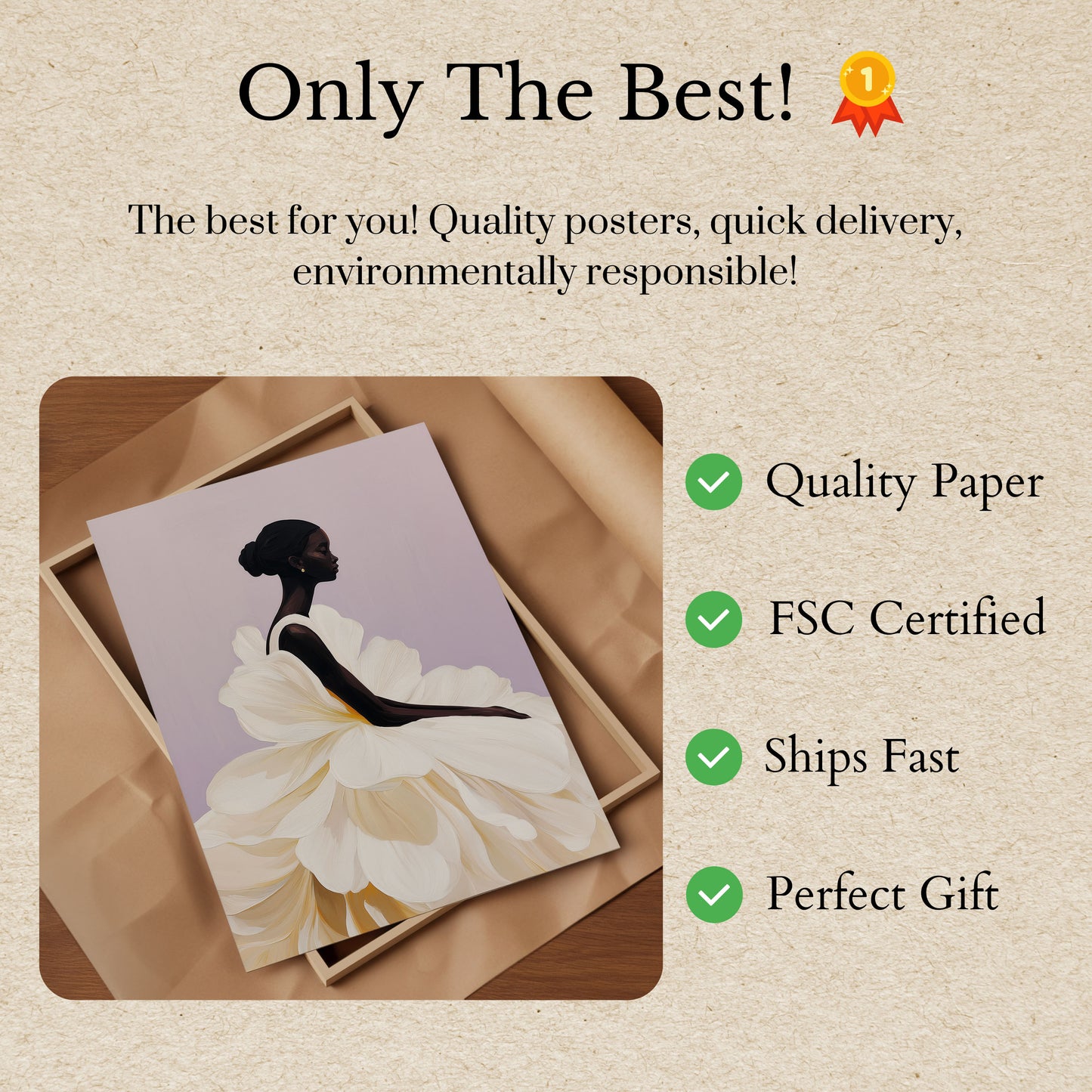Elegant Flower Woman Poster