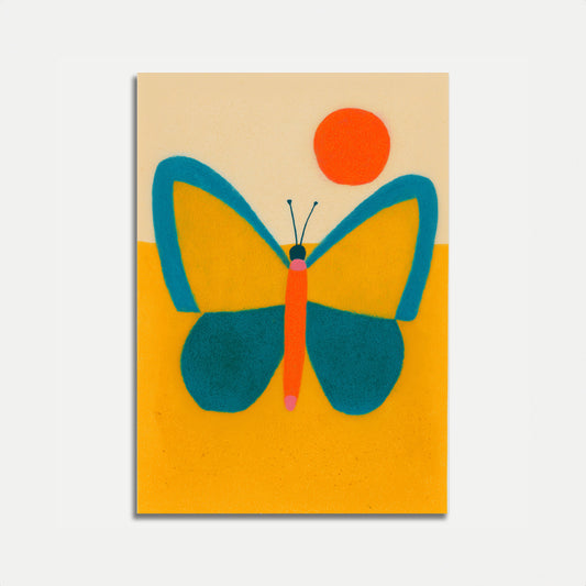 Lebendiges Schmetterlings-Sonnenuntergangs-Poster