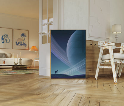 Horse Under Celestial Rings Poster