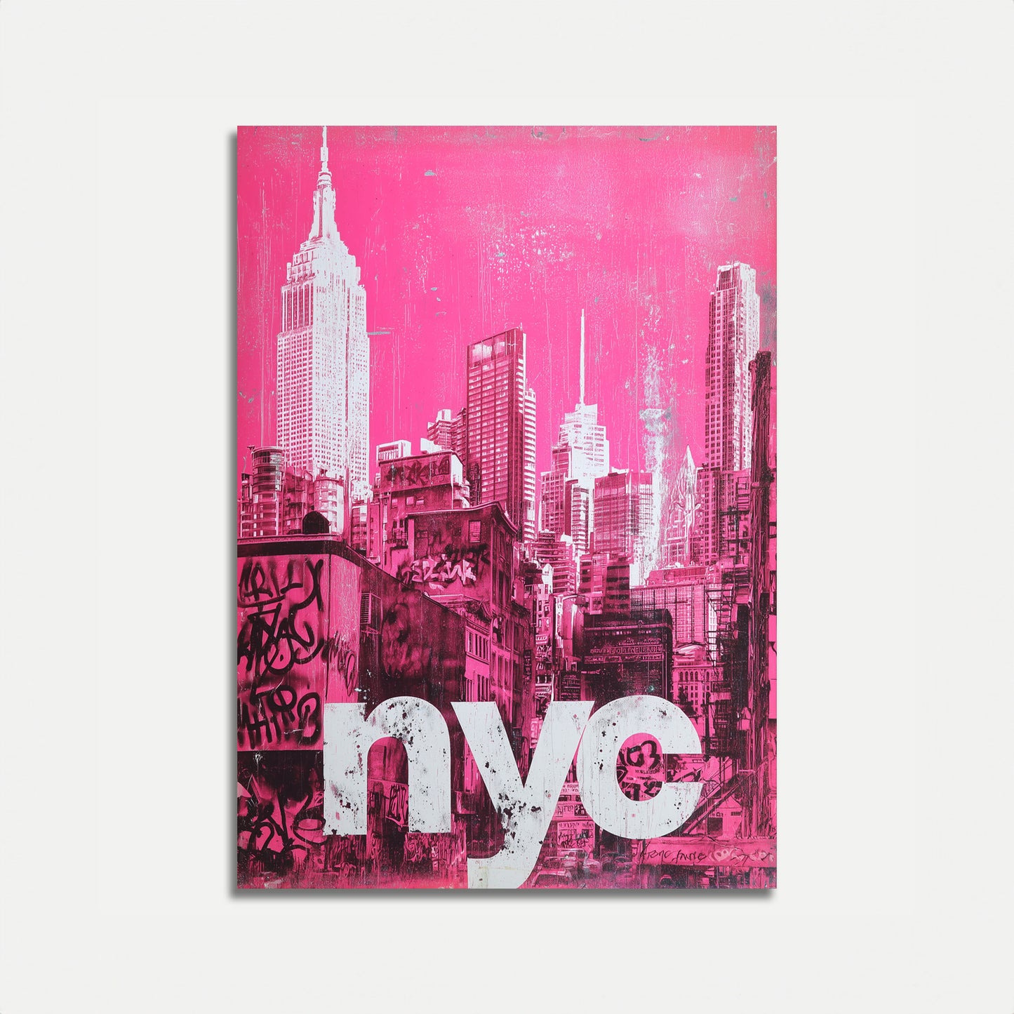 Poster Urbano Rosa dello Skyline di NYC