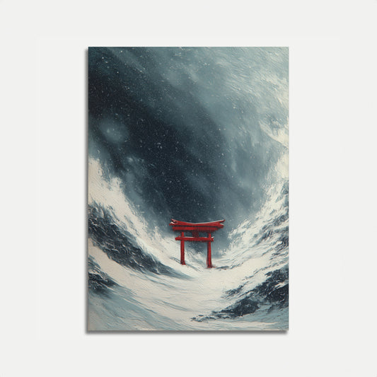 Red Torii Gate in Snow Poster
