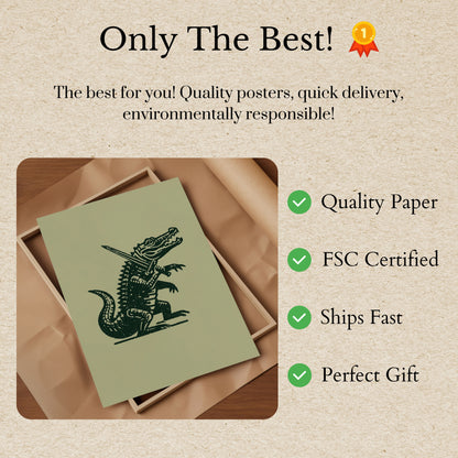 Crocodile Knight Warrior Poster