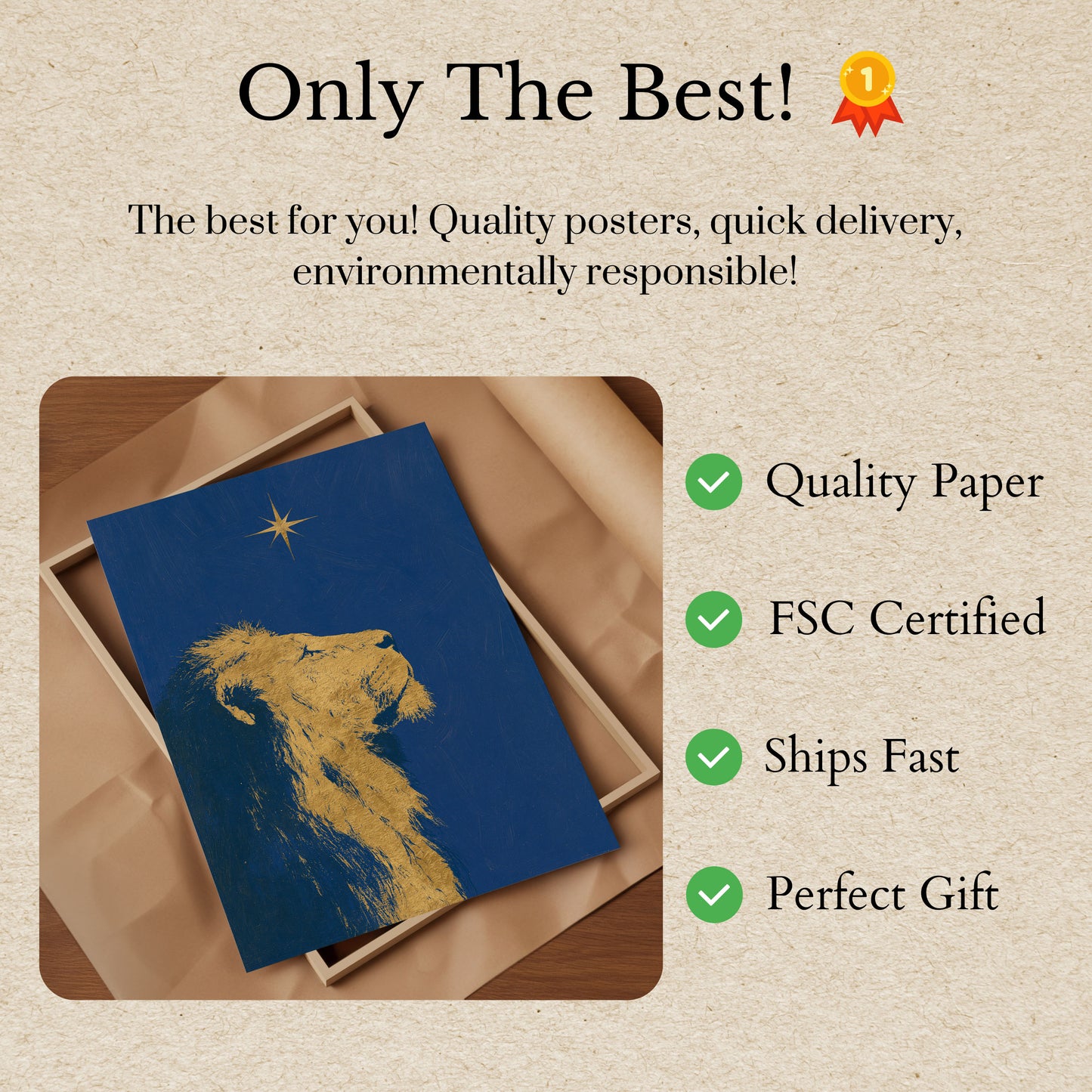 Golden Camel Under Star Poster