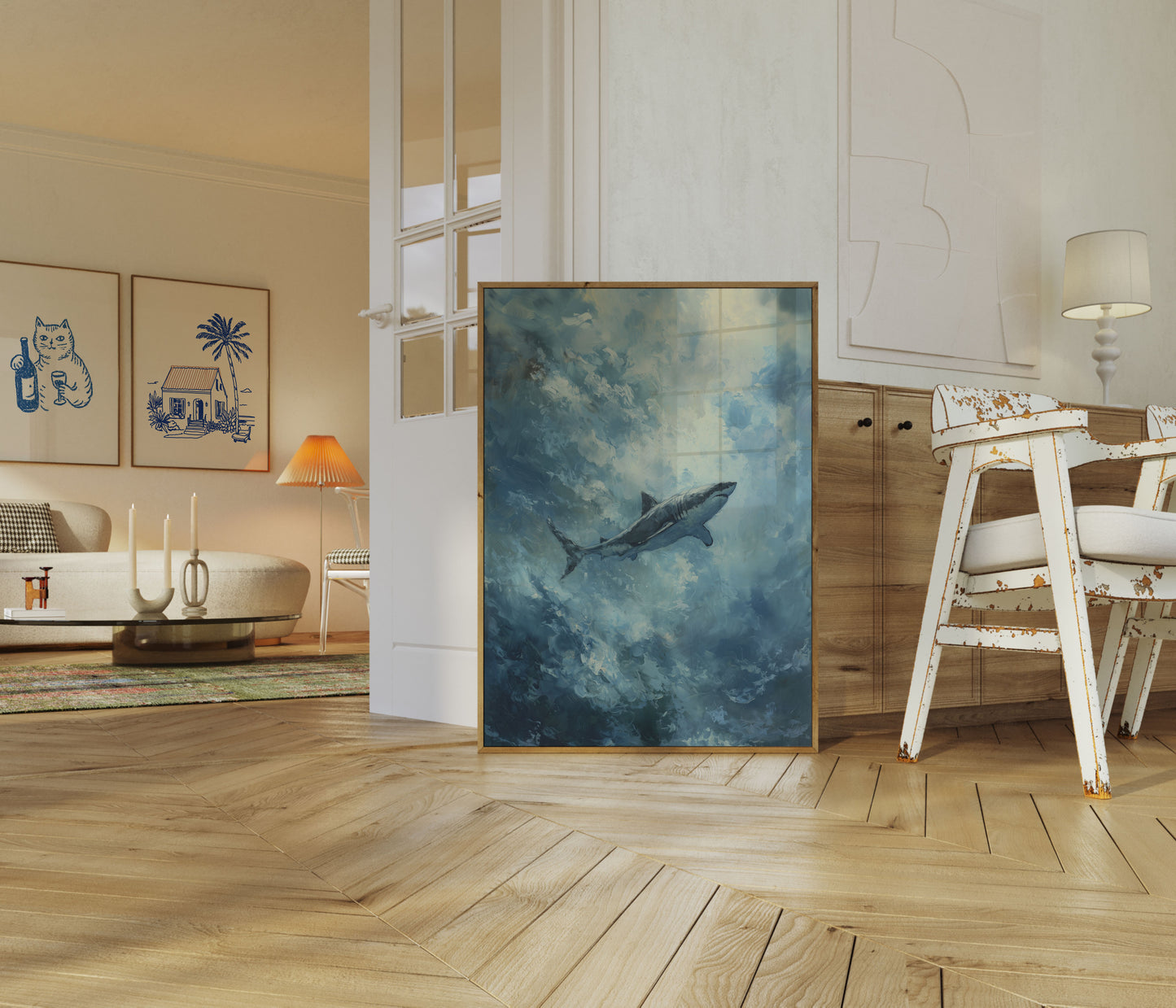 Ethereal Shark Ocean Depths Poster