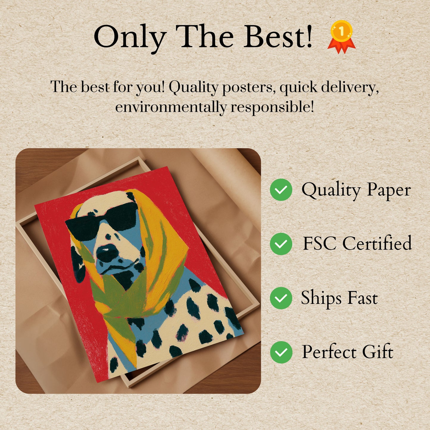 Cool Dog with Sunglasses Poster