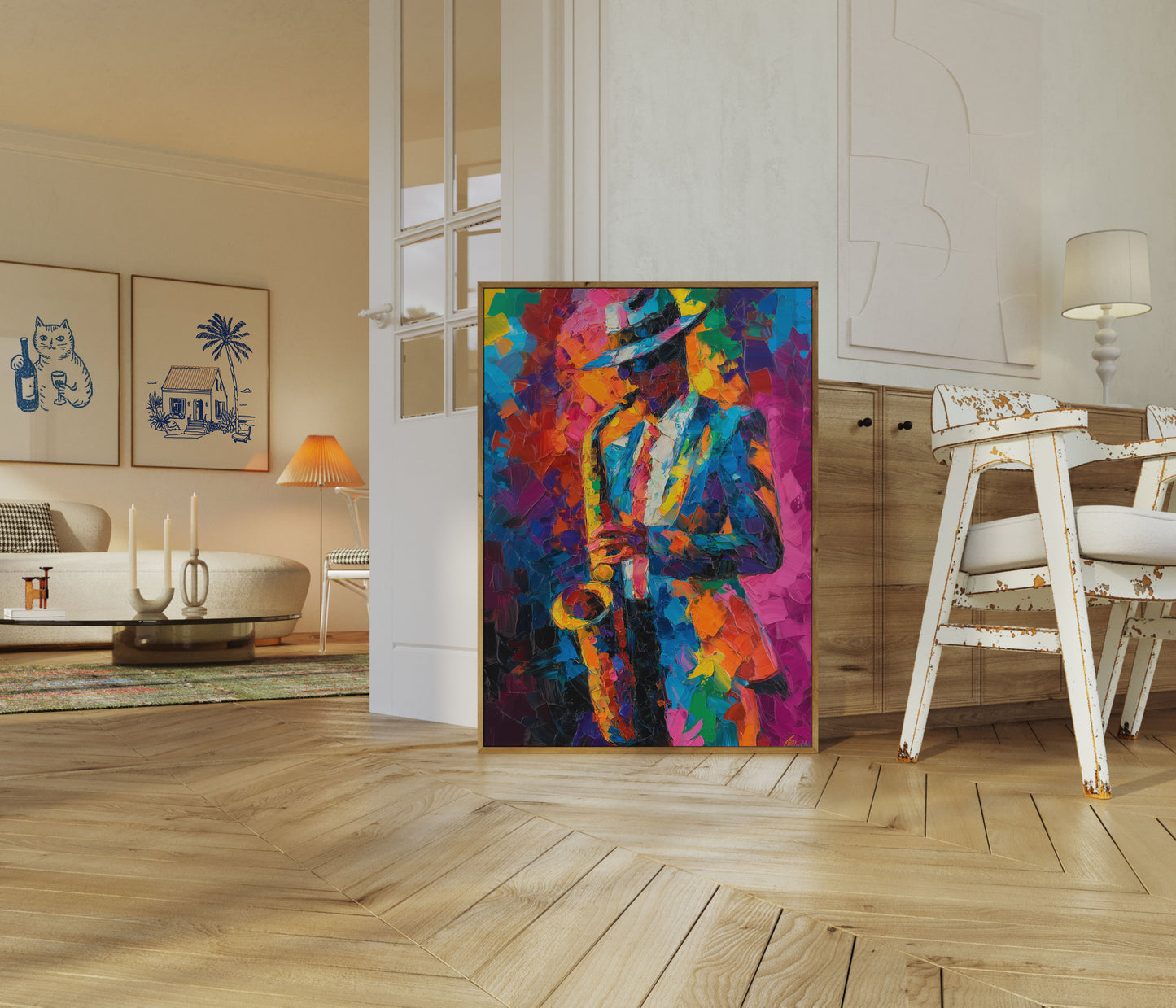 Jazzmusiker Saxofon Plakat
