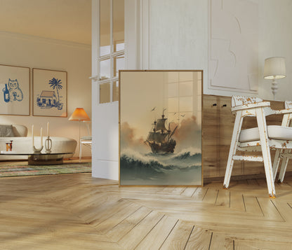 Poster Stormy Seas Zeilschip