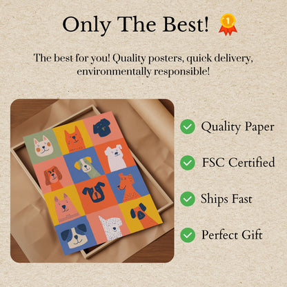Cute Dogs Grid Poster