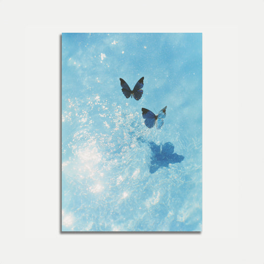 Blauer Schmetterlings-Flug Poster