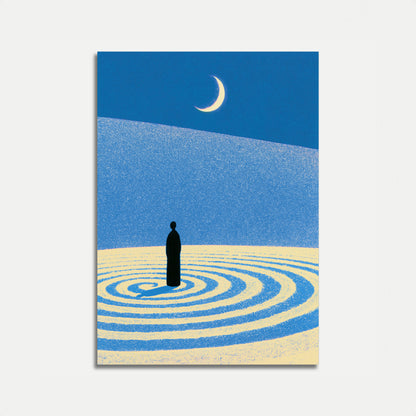 Solitude Under the Crescent Moon Poster