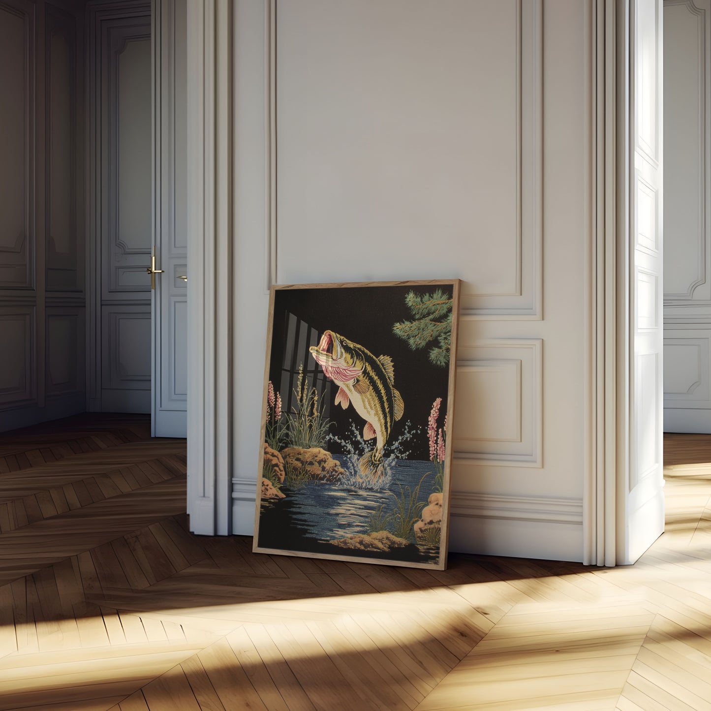 Jumping Bass Fishing Poster