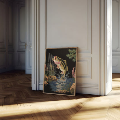 Jumping Bass Fishing Poster