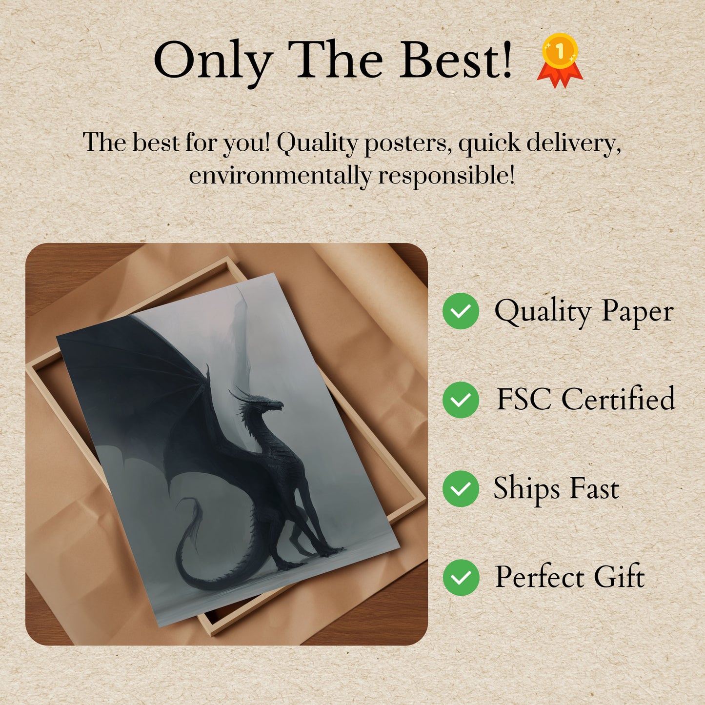 Póster del guardián del dragón de obsidiana