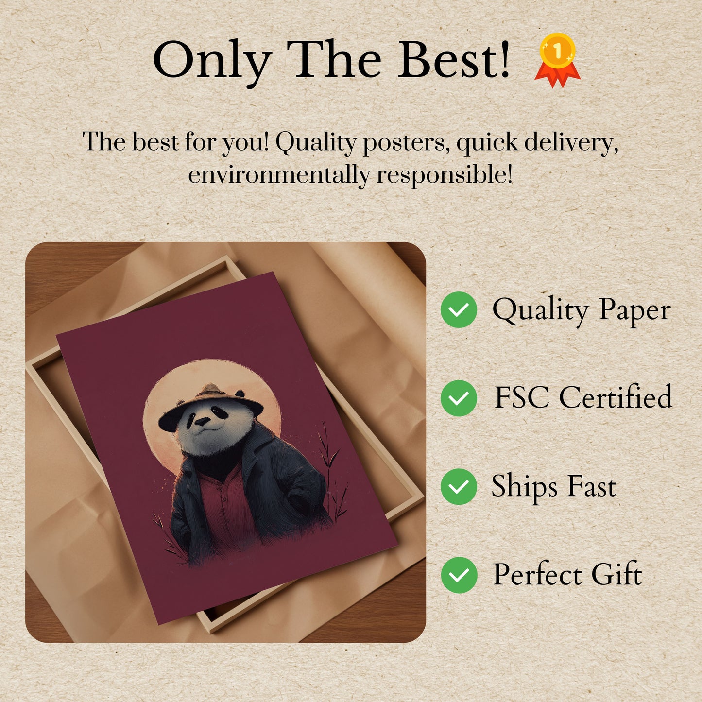 Stylish Panda Explorer Poster