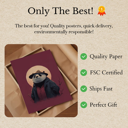 Stylish Panda Explorer Poster