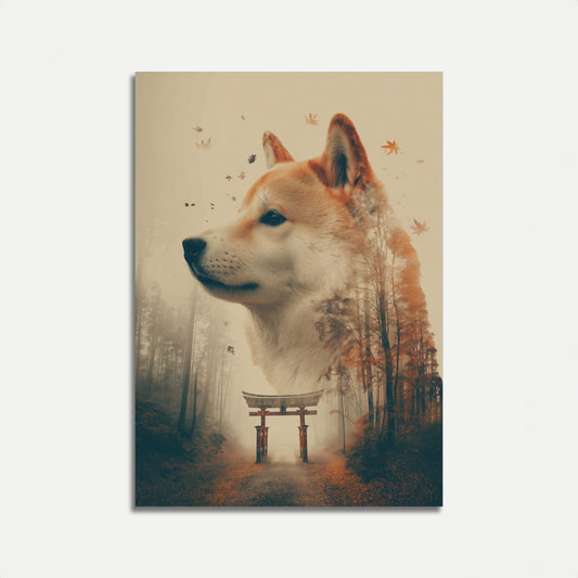 Spirit of Autumn Shiba Poster