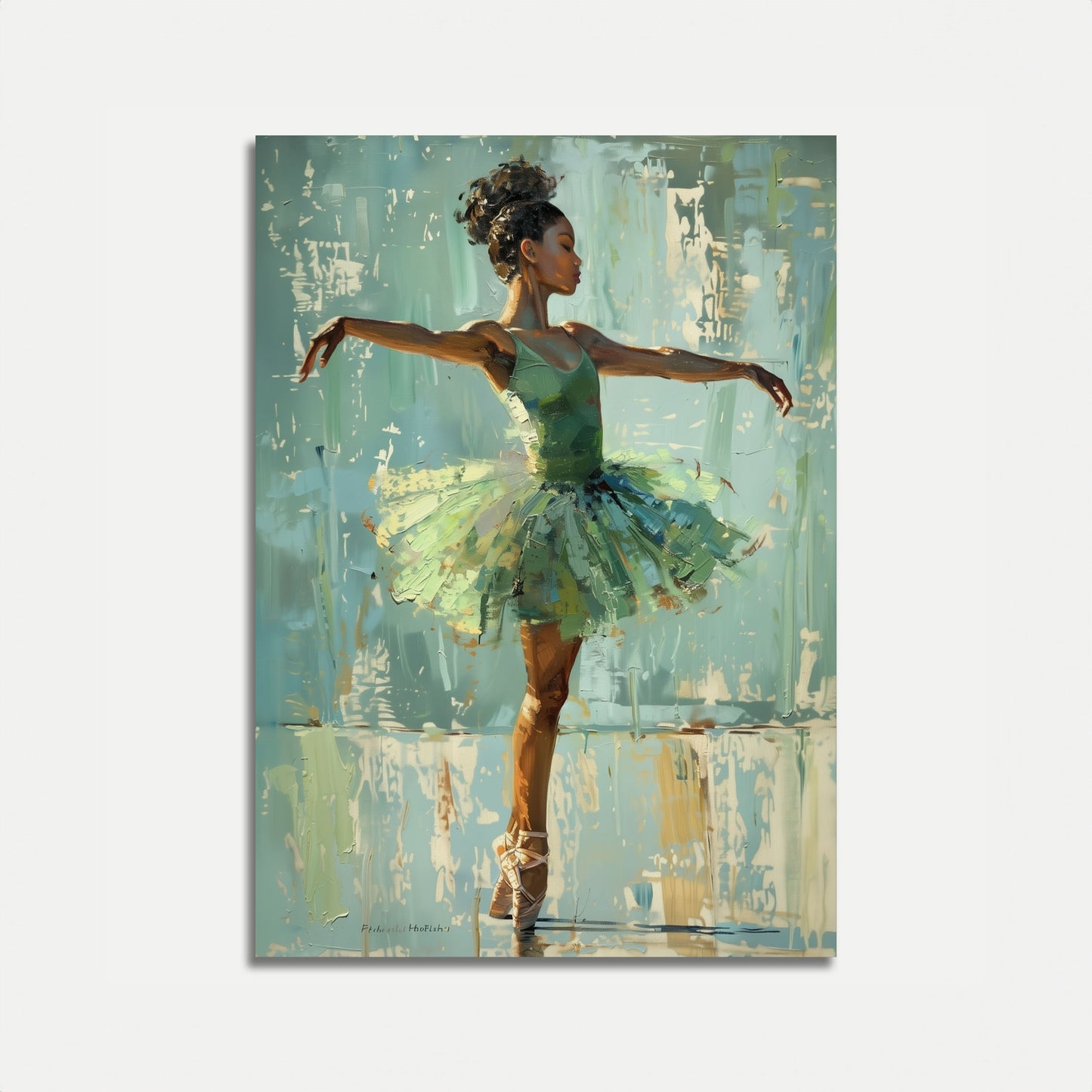 Ballet Grace in Green Poster
