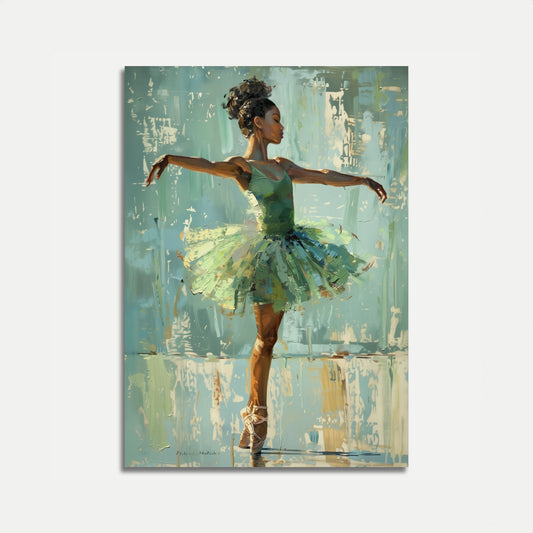 Ballet Grace in Green Poster