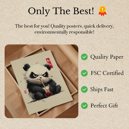 Angry Panda Bubble Tea Poster
