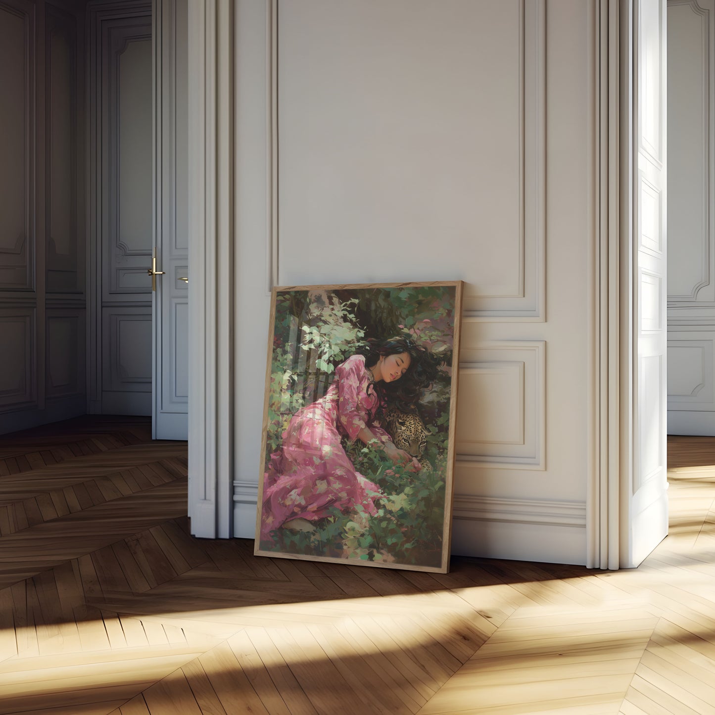 Leopard and Pink Dress Poster