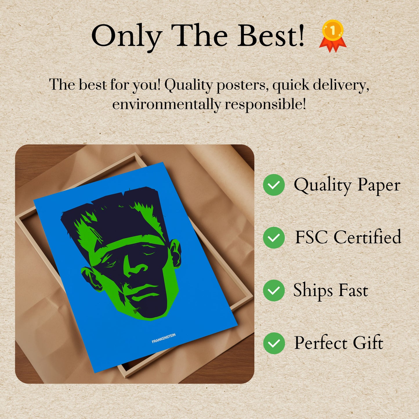 Frankenstein Monster Pop Art Poster
