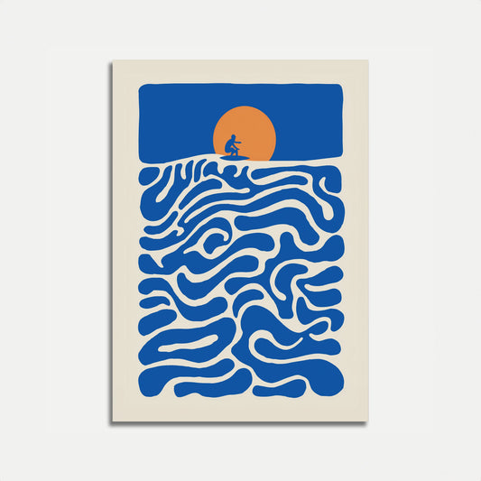 Cartel de Surfista Montando Olas del Océano