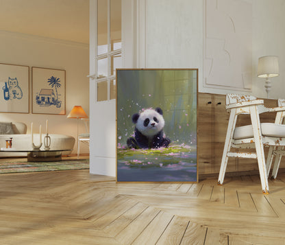 Cherry Blossom Panda Poster
