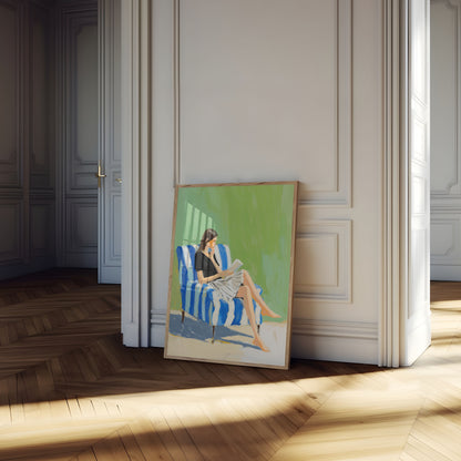 Lettura in Poster a Strisce Blu