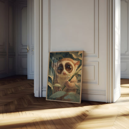Curious Slow Loris in Jungle Poster