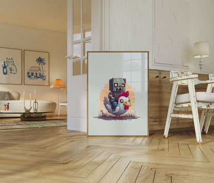 Minecraft Zombie Hühnchen-Reiter Poster