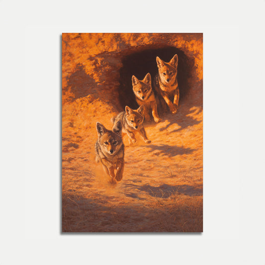 Ökenprärievargars familjeaffisch