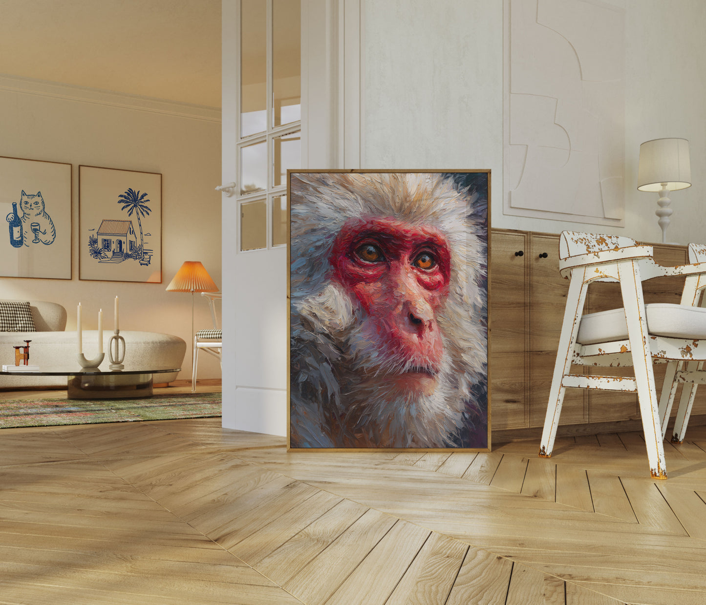 Póster de Retrato de Macaco Japonés