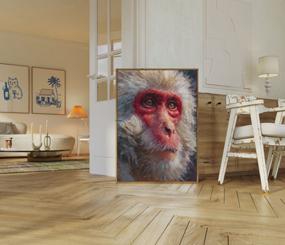 Póster de Retrato de Macaco Japonés
