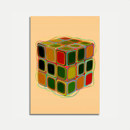 Psychedelic Rubik's Cube Poster
