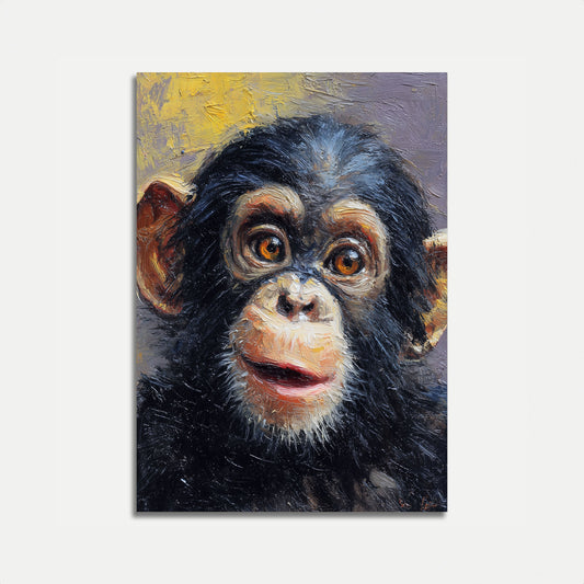 Póster de Retrato Expresivo de Chimpancé