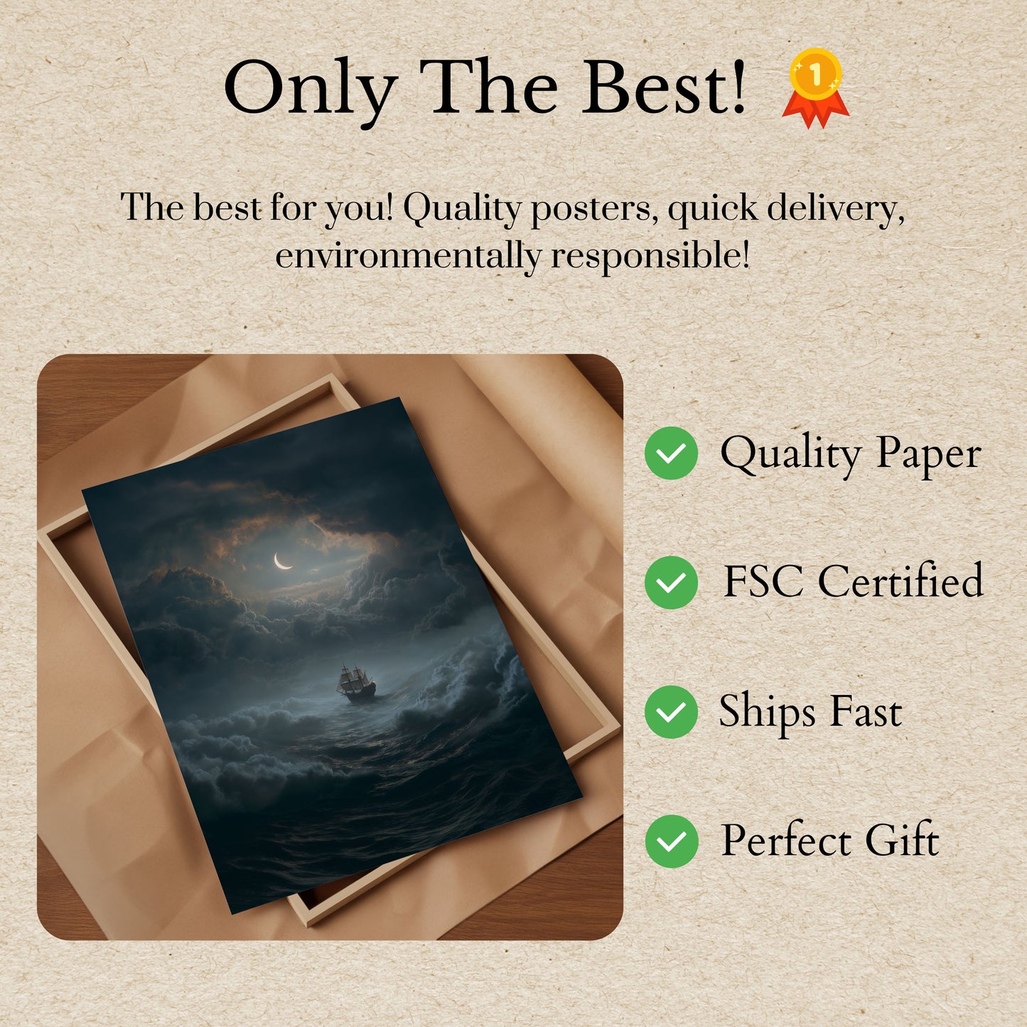 Moonlit Nautical Voyage Poster