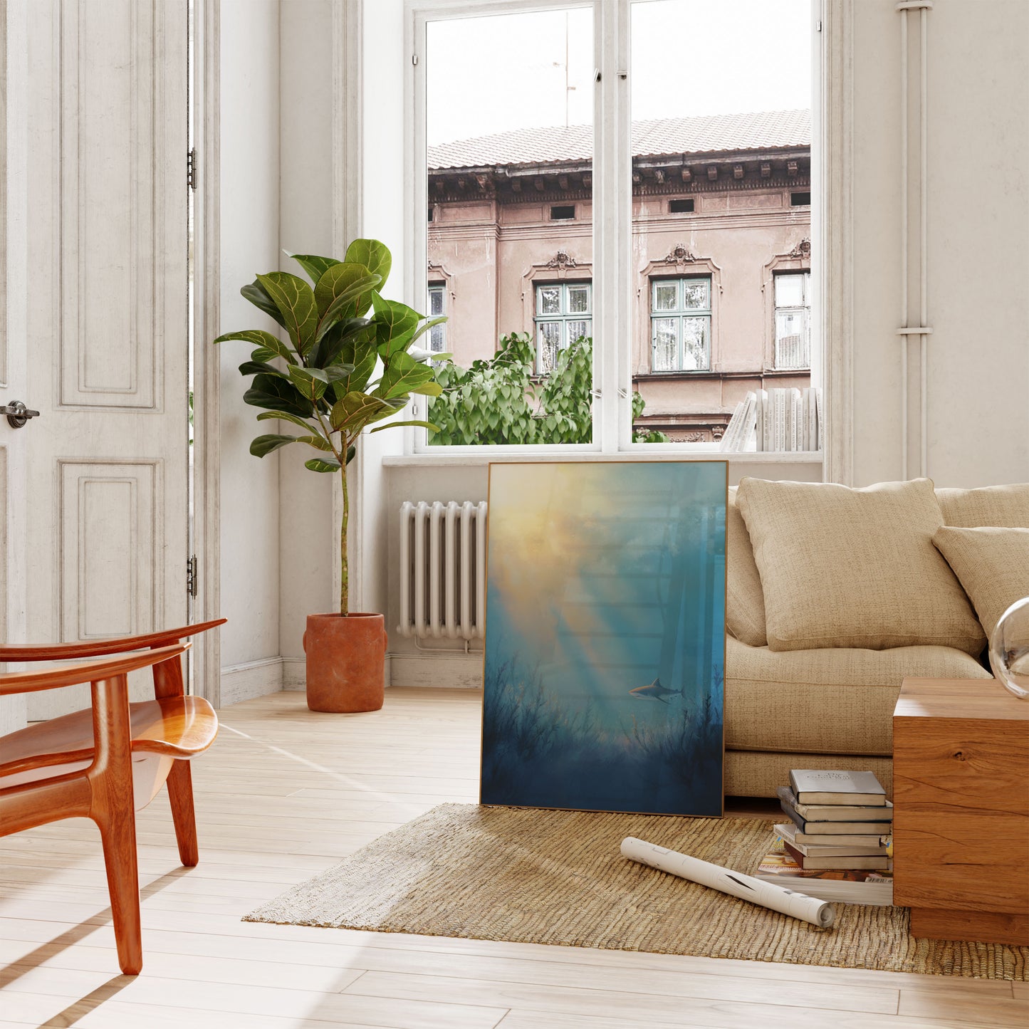 Serene Shark Underwater Poster