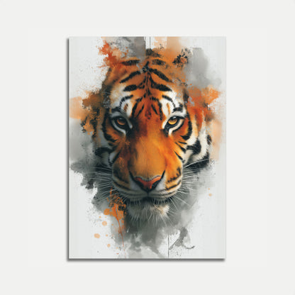 Póster de acuarela de tigre feroz