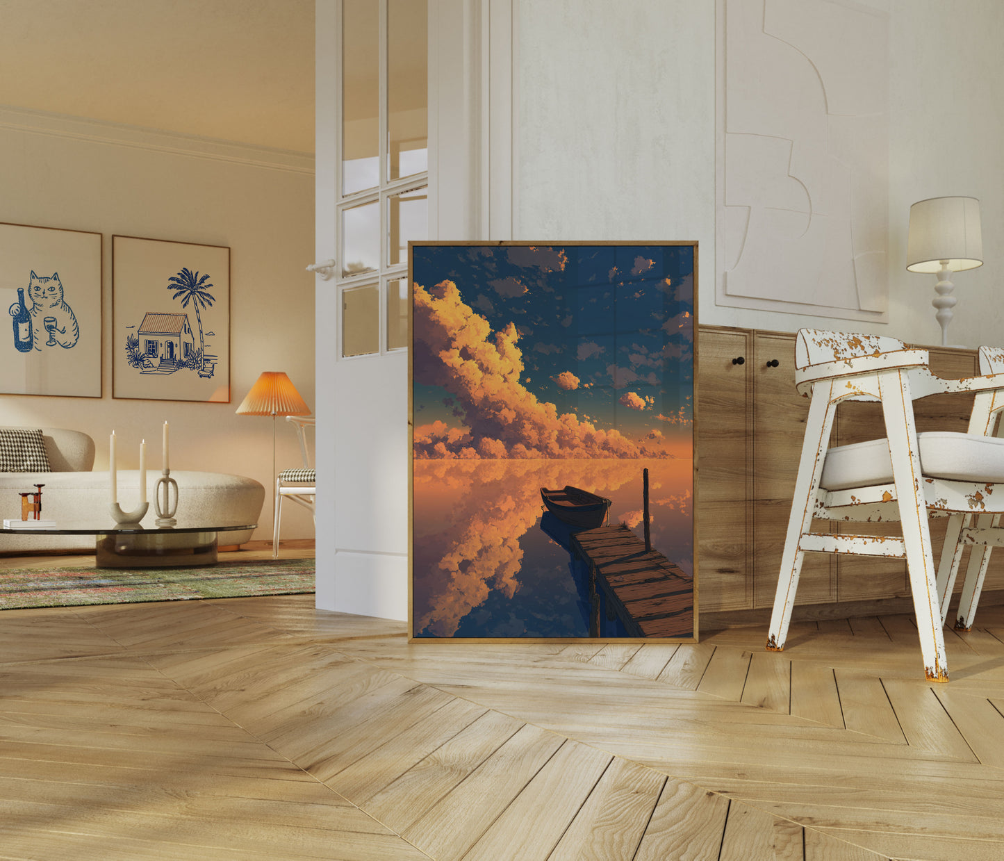 Golden Clouds Solitude Poster