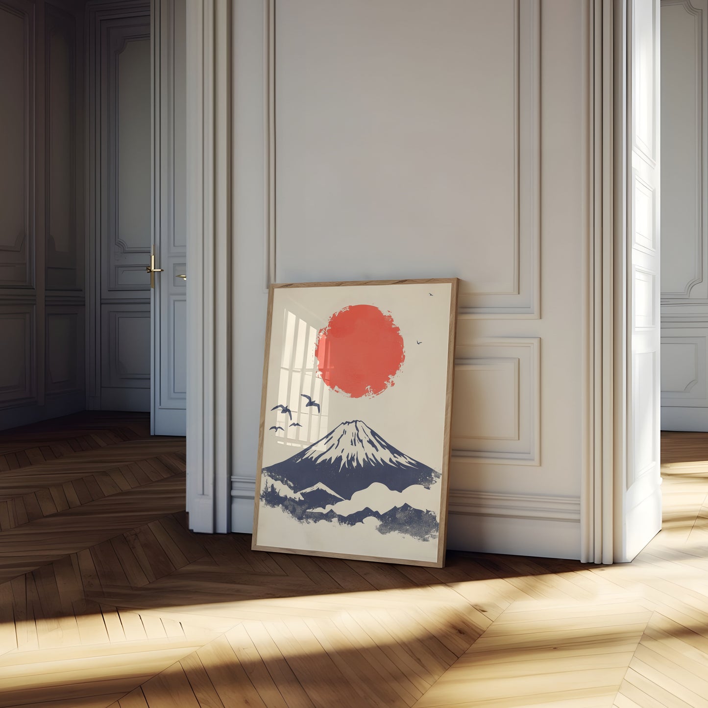 Mount Fuji Rød Sol Plakat